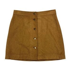 Madewell Mini Skirt Sz M Brown Wool Blend Cocktail Feminine Modest Preppy Pullon
